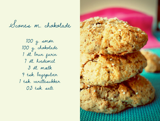 Opskrift på chokoladescones