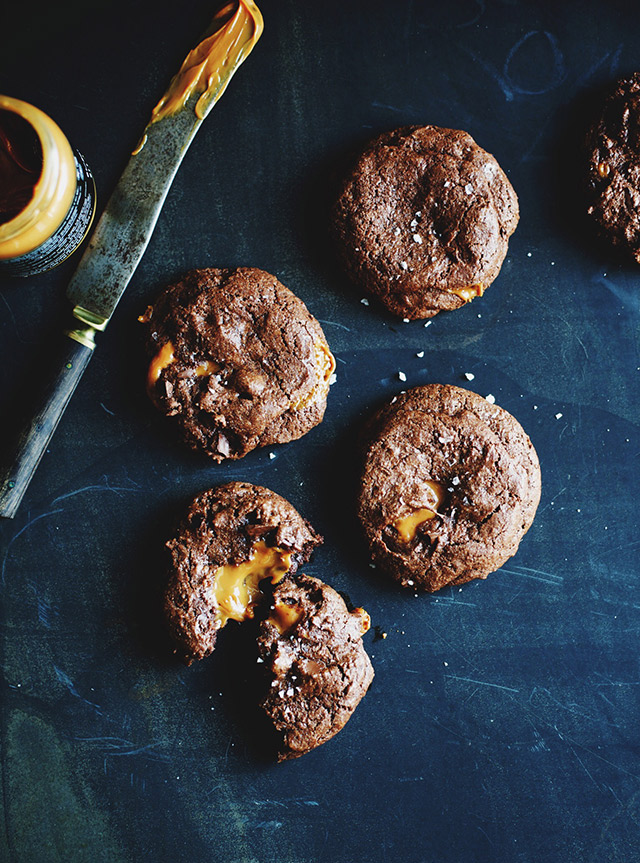 caramel cookies med salt