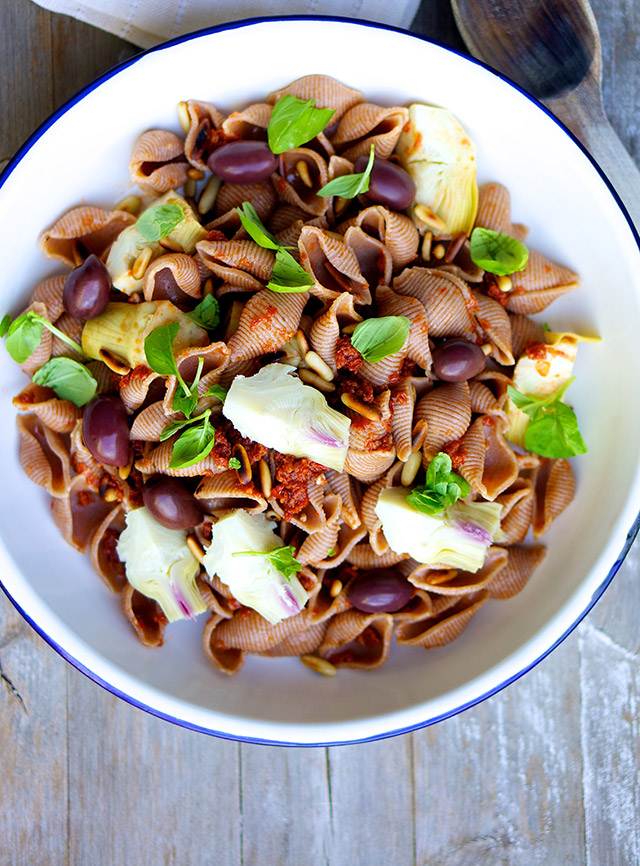 sommersalat med pasta